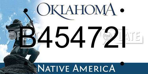 B45472I Oklahoma License Plate