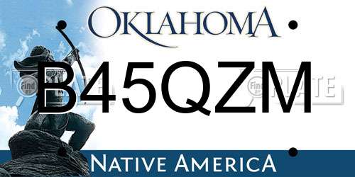 B45QZM Oklahoma License Plate