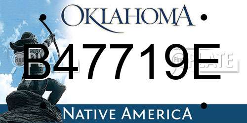 B47719E Oklahoma License Plate
