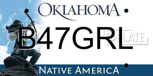 B47GRL Oklahoma License Plate