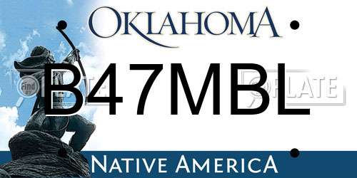 B47MBL Oklahoma License Plate