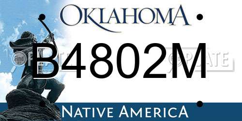 B4802M Oklahoma License Plate