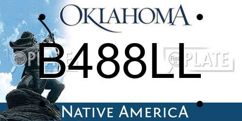 B488LL Oklahoma License Plate