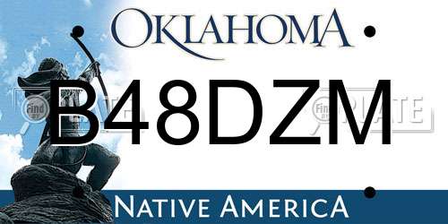 B48DZM Oklahoma License Plate