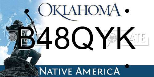 B48QYK Oklahoma License Plate