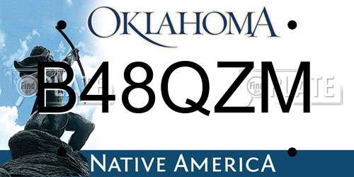 B48QZM Oklahoma License Plate