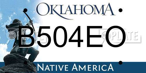 B504EO Oklahoma License Plate