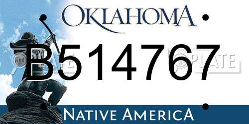 B514767 Oklahoma License Plate