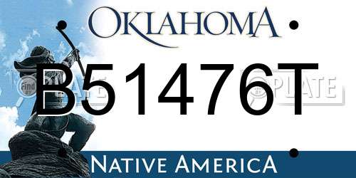 B51476T Oklahoma License Plate