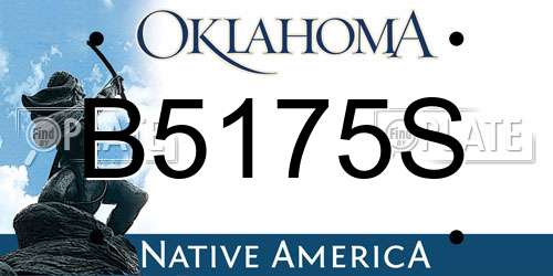 B5175S Oklahoma License Plate