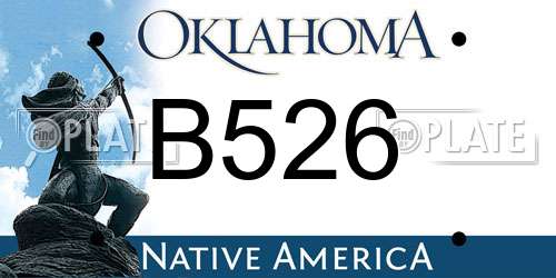 B526 Oklahoma License Plate