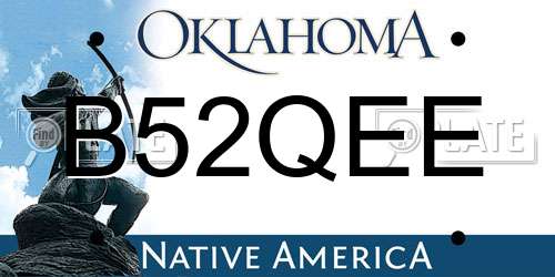 B52QEE Oklahoma License Plate