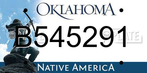 B545291 Oklahoma License Plate