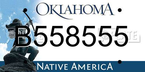 B558555 Oklahoma License Plate