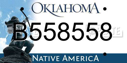 B558558 Oklahoma License Plate