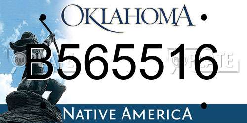 B565516 Oklahoma License Plate