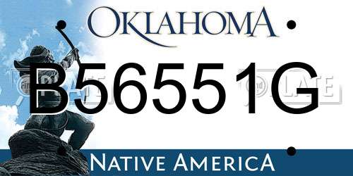 B56551G Oklahoma License Plate