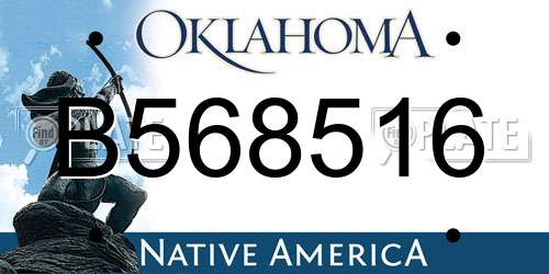 B568516 Oklahoma License Plate