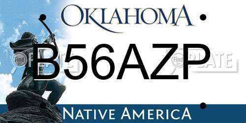 B56AZP Oklahoma License Plate