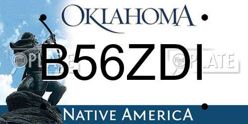 B56ZDI Oklahoma License Plate