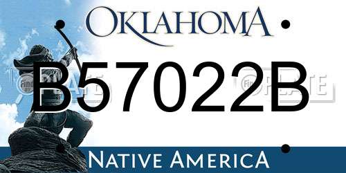 B57022B Oklahoma License Plate
