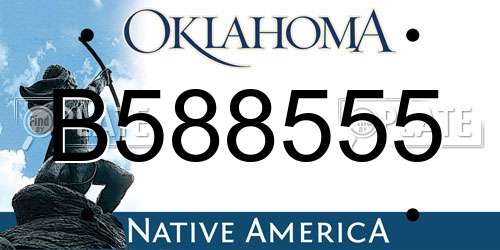 B588555 Oklahoma License Plate