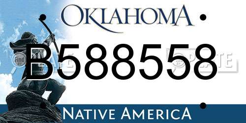 B588558 Oklahoma License Plate
