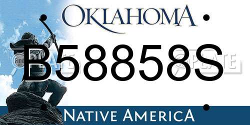 B58858S Oklahoma License Plate