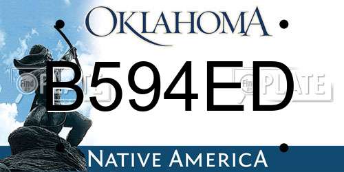 B594ED Oklahoma License Plate