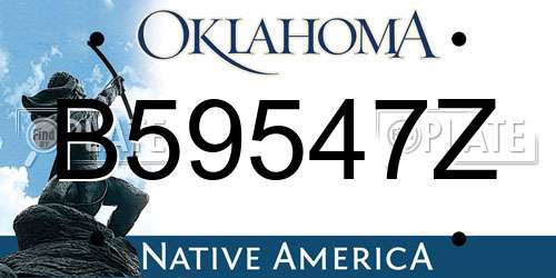 B59547Z Oklahoma License Plate