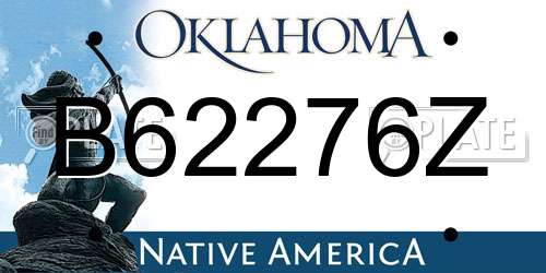 B62276Z Oklahoma License Plate