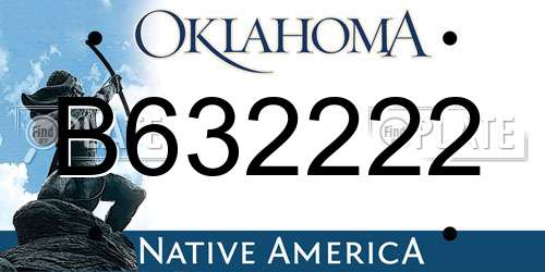 B632222 Oklahoma License Plate