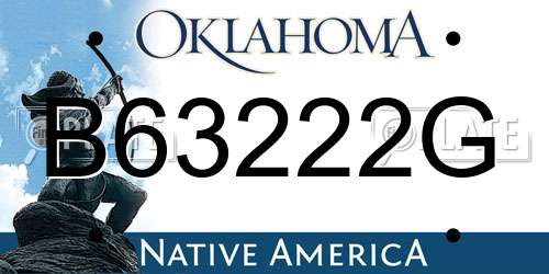 B63222G Oklahoma License Plate