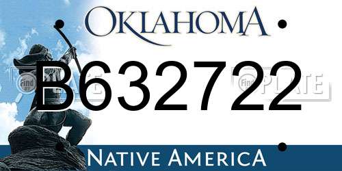 B632722 Oklahoma License Plate