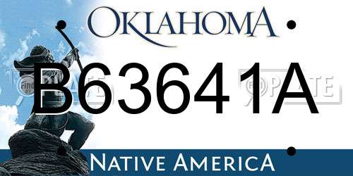 B63641A Oklahoma License Plate