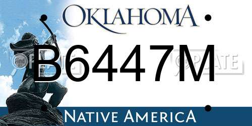 B6447M Oklahoma License Plate