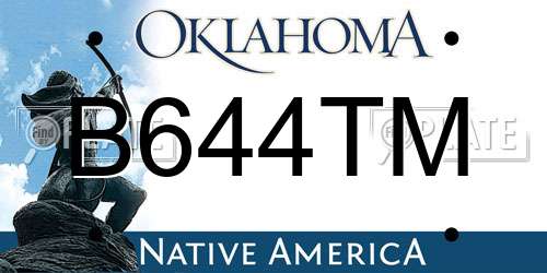 B644TM Oklahoma License Plate