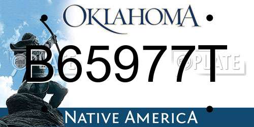 B65977T Oklahoma License Plate