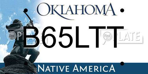 B65LTT Oklahoma License Plate