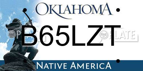 B65LZT Oklahoma License Plate