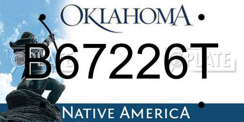 B67226T Oklahoma License Plate