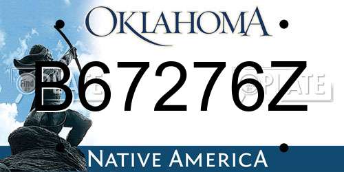 B67276Z Oklahoma License Plate