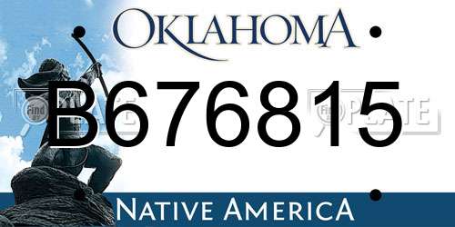 B676815 Oklahoma License Plate