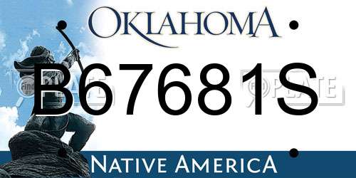 B67681S Oklahoma License Plate