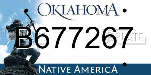 B677267 Oklahoma License Plate