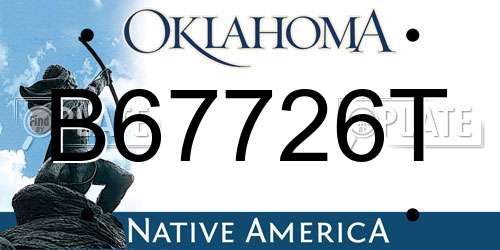 B67726T Oklahoma License Plate