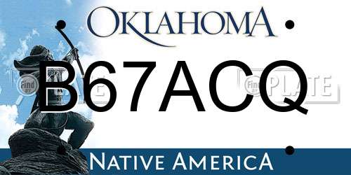 B67ACQ Oklahoma License Plate