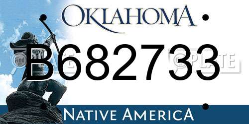 B682733 Oklahoma License Plate