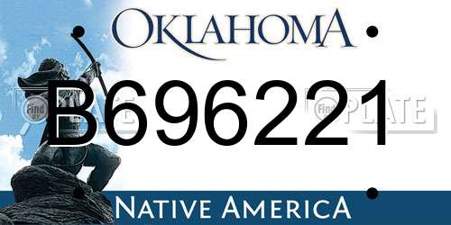 B696221 Oklahoma License Plate