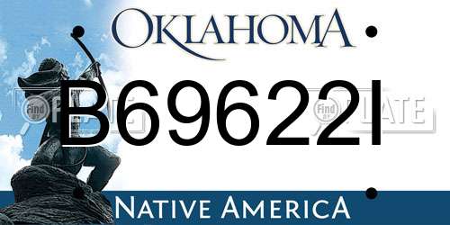 B69622I Oklahoma License Plate